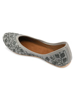 Thumbnail for Desi Colour Women Indian Ethnic Footwear-Grey Heavy Work-LR - Distacart