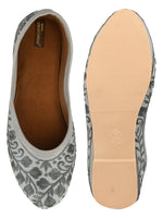 Thumbnail for Desi Colour Women Indian Ethnic Footwear-Grey Heavy Work-LR - Distacart