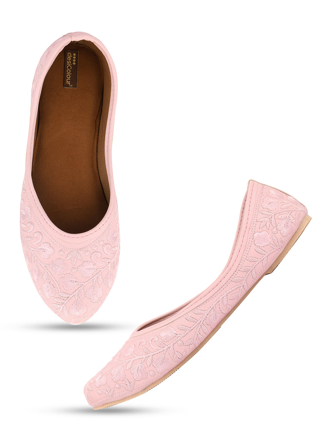 Desi Colour Women Indian Ethnic Footwear-Pink Heavy Work-LR - Distacart