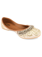 Thumbnail for Desi Colour Women Indian Ethnic Footwear-Off White-Gungroo - Distacart