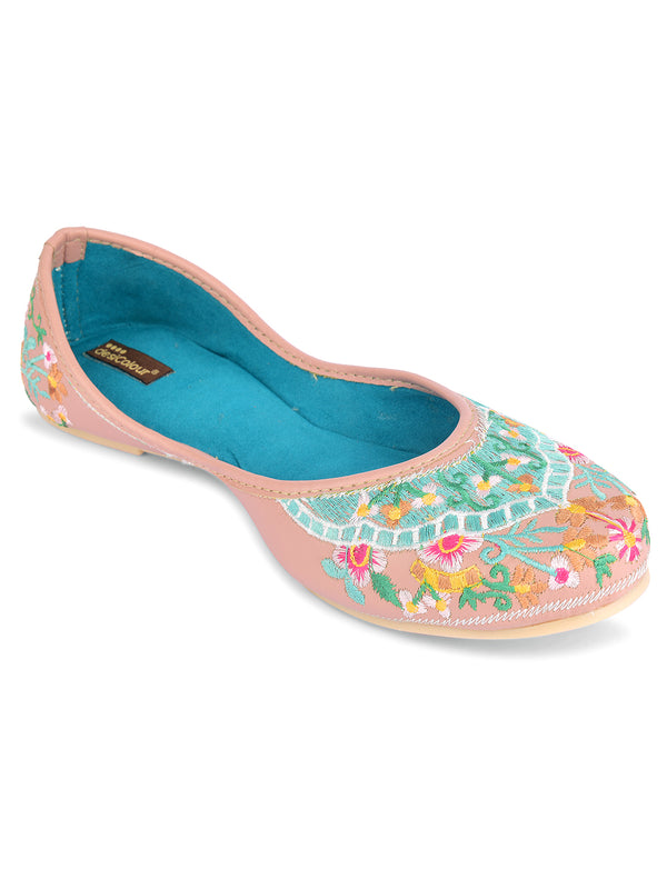 Desi Colour Women Indian Ethnic Footwear-Dual Colour Emb