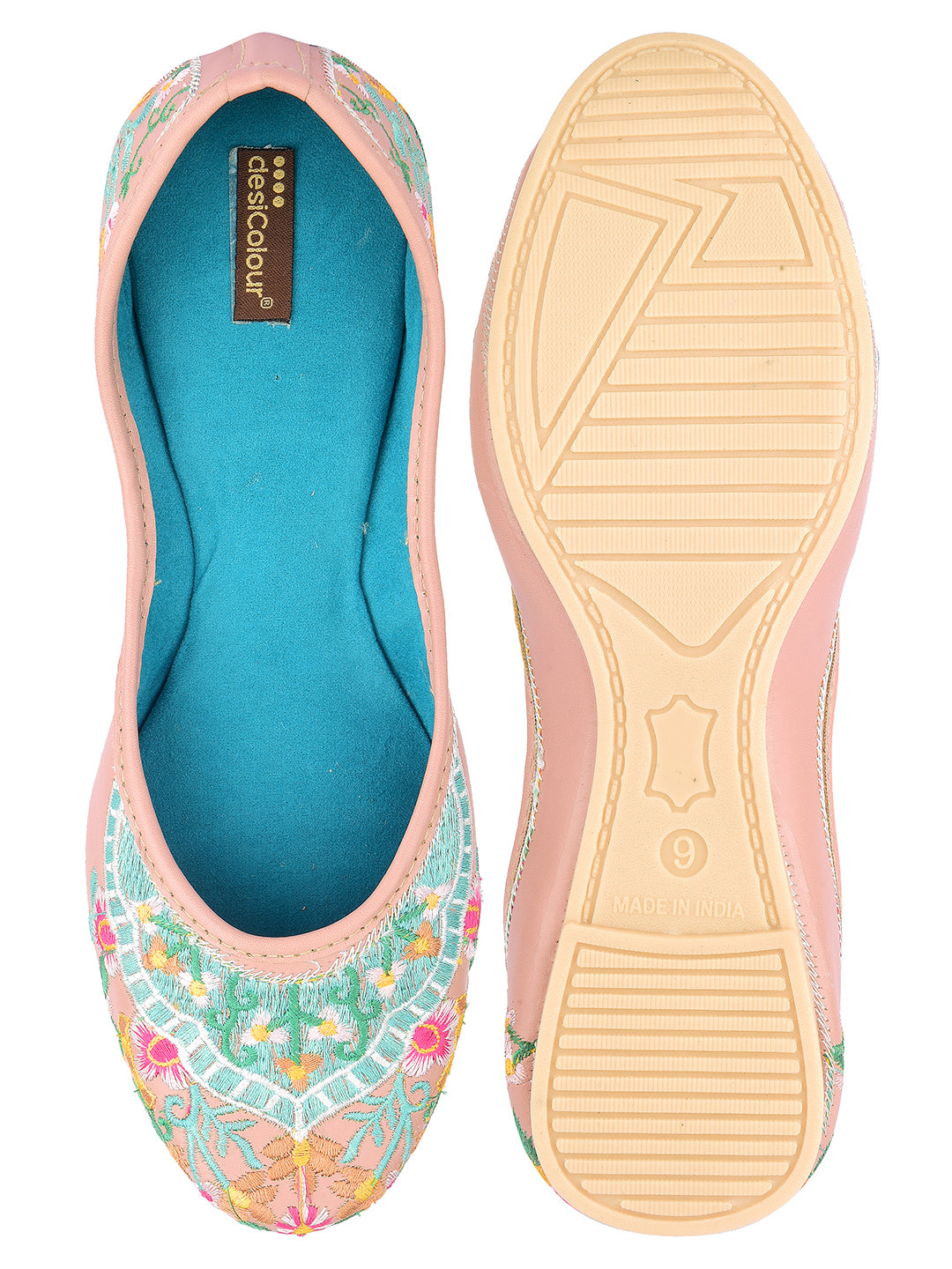 Desi Colour Women Indian Ethnic Footwear-Dual Colour Emb