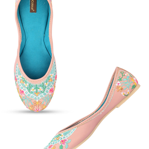 Desi Colour Women Indian Ethnic Footwear-Dual Colour Emb - Distacart