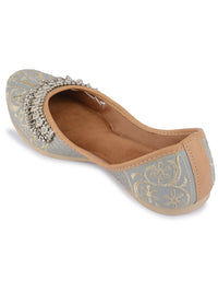 Thumbnail for Desi Colour Women Indian Ethnic Footwear-Grey Gungroo
