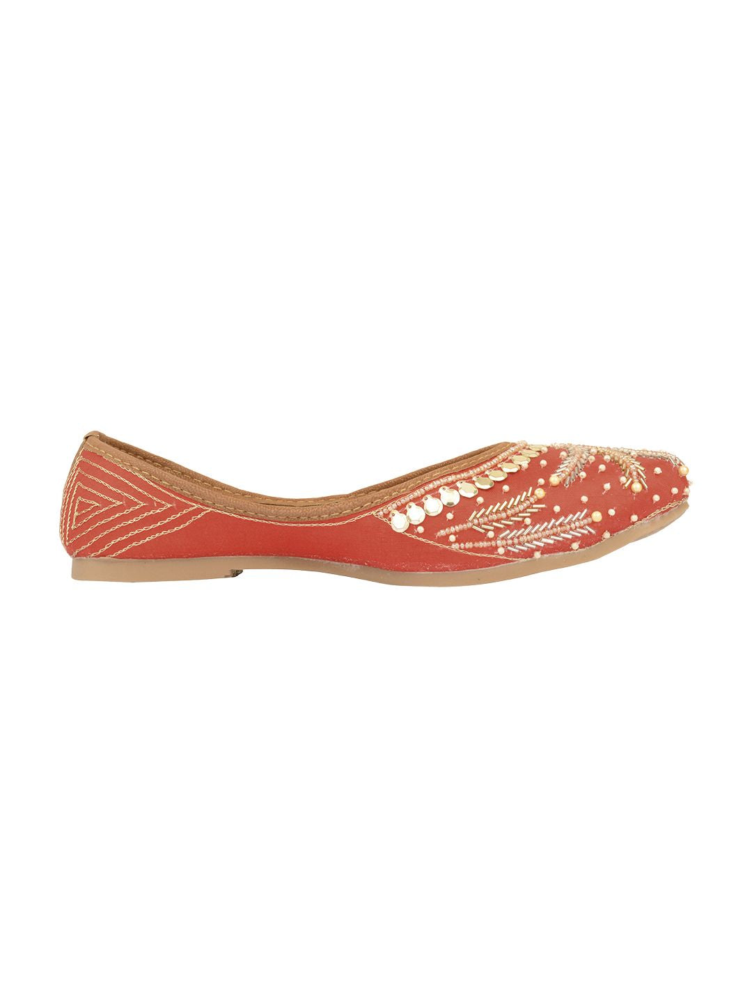 Desi Colour Women Indian Ethnic Footwear-Red Half Wheel - Distacart
