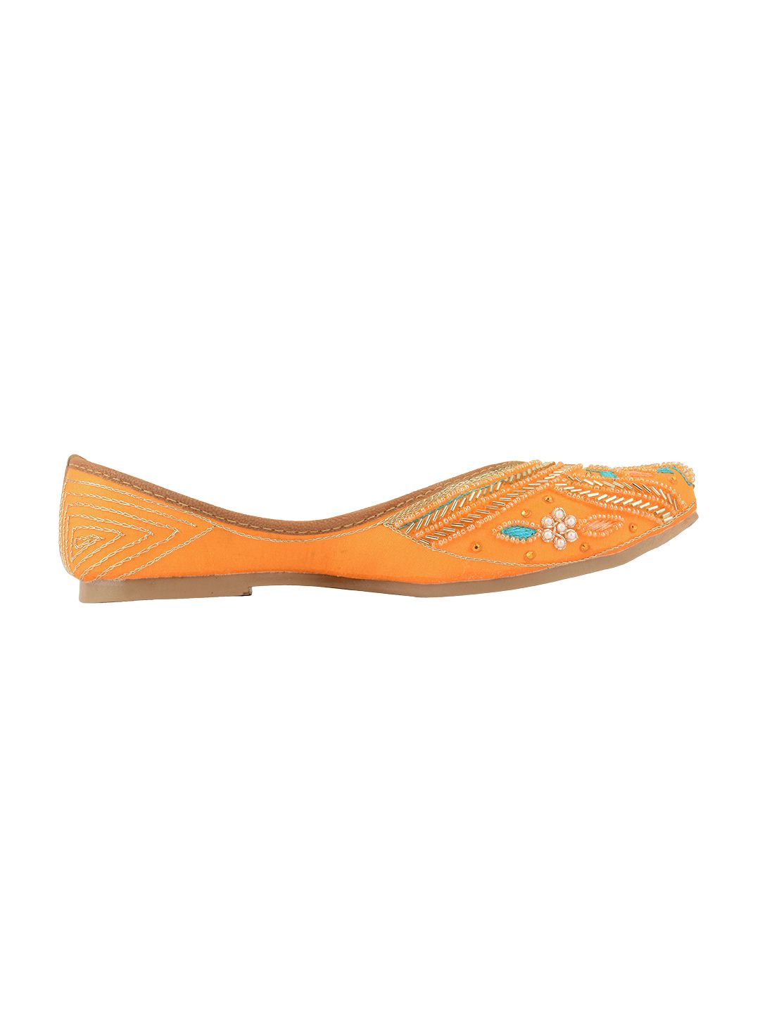 Desi Colour Women Indian Ethnic Footwear-Orange Emb - Distacart