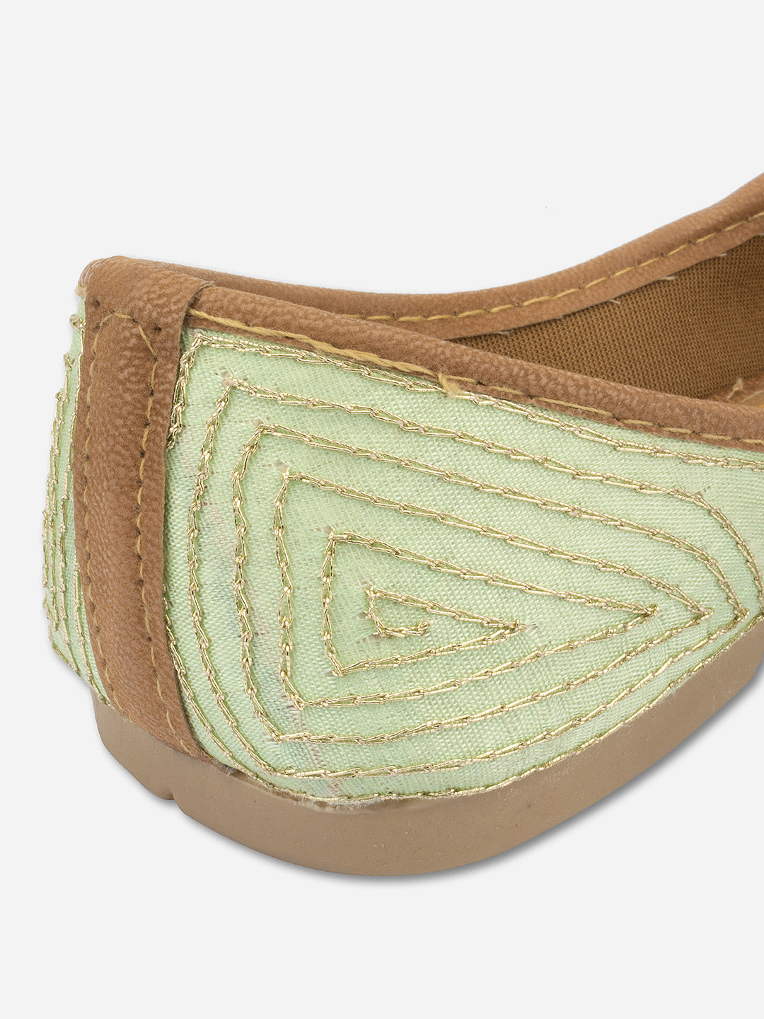 Desi Colour Women Indian Ethnic Footwear-Sea Green Pearl Web - Distacart