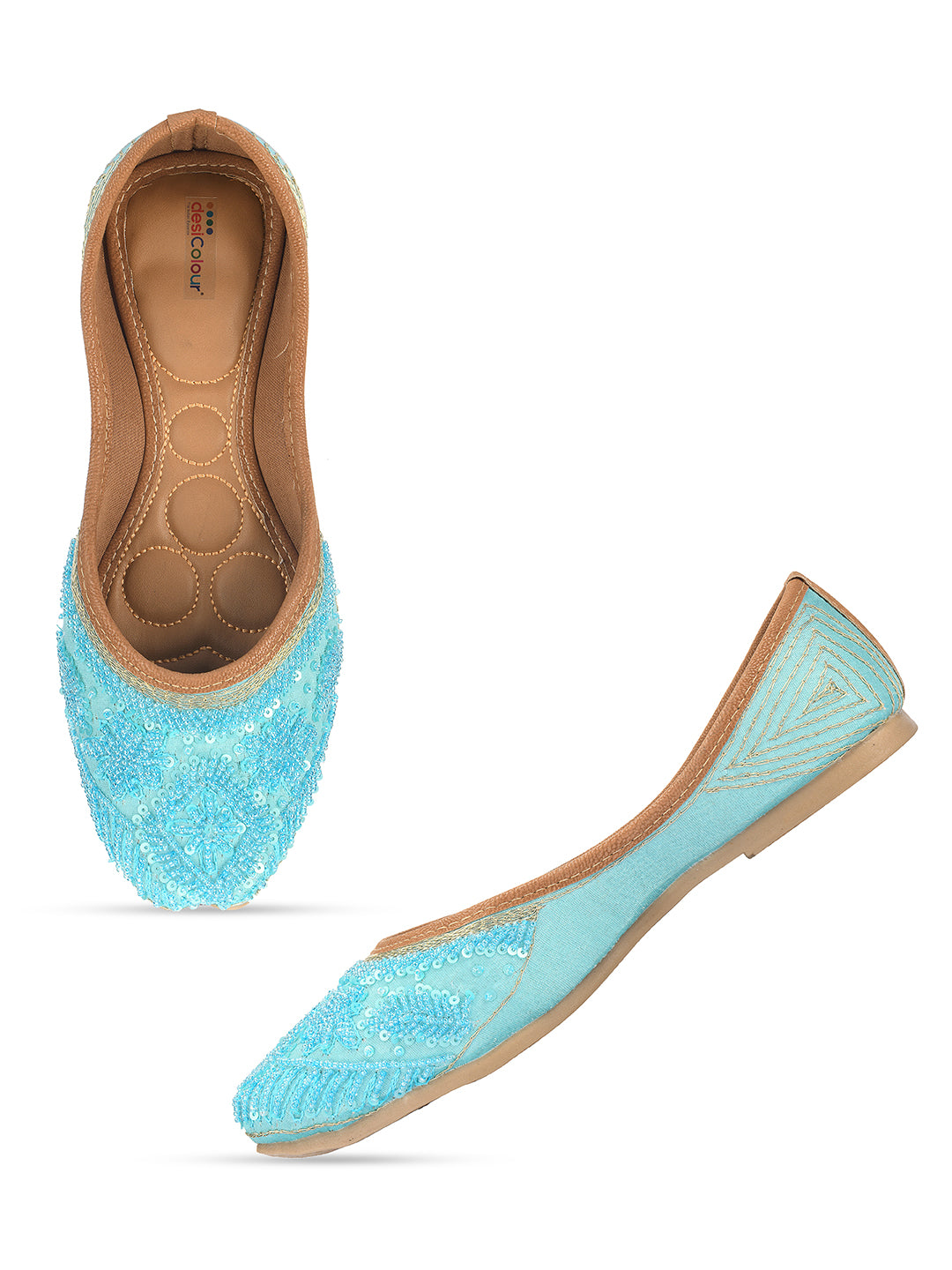 Desi Colour Women Indian Ethnic Footwear-Party Wear Firoji Pearl Work - Distacart
