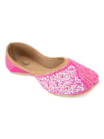 Thumbnail for Desi Colour Women Indian Ethnic Footwear-Hot Pink Shine - Distacart