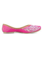 Thumbnail for Desi Colour Women Indian Ethnic Footwear-Hot Pink Shine - Distacart