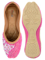 Thumbnail for Desi Colour Women Indian Ethnic Footwear-Hot Pink Shine - Distacart