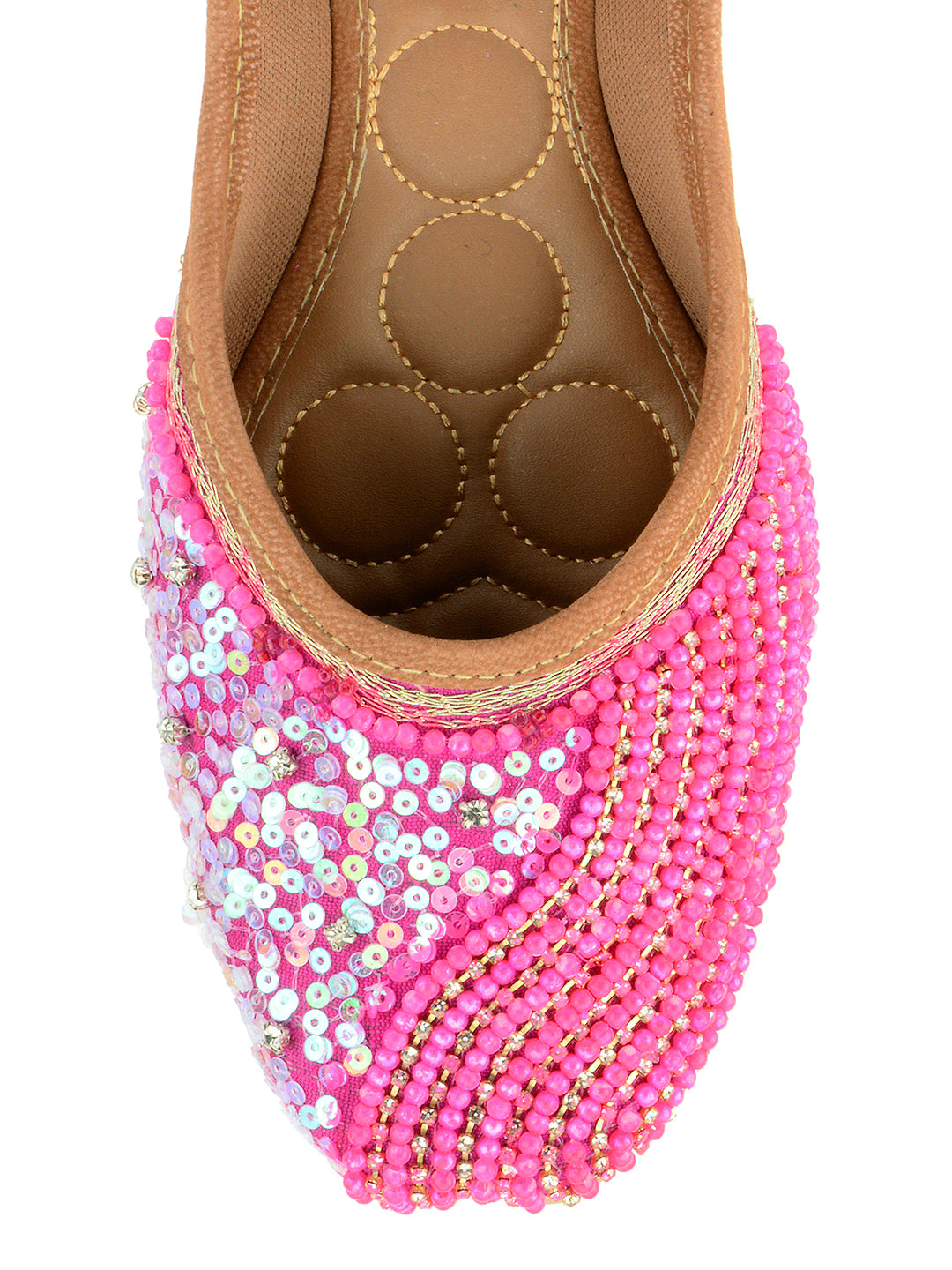 Desi Colour Women Indian Ethnic Footwear-Hot Pink Shine - Distacart