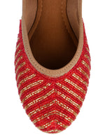 Thumbnail for Desi Colour Women Indian Ethnic Footwear-Sleek Pearl-Red - Distacart