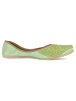Thumbnail for Desi Colour Women Indian Ethnic Footwear-Sleek Pearl-Green - Distacart