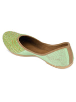 Thumbnail for Desi Colour Women Indian Ethnic Footwear-Sleek Pearl-Green - Distacart