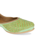 Thumbnail for Desi Colour Women Indian Ethnic Footwear-Sleek Pearl-Green - Distacart