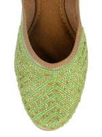 Thumbnail for Desi Colour Women Indian Ethnic Footwear-Sleek Pearl-Green - Distacart