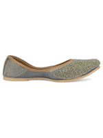 Thumbnail for Desi Colour Women Indian Ethnic Footwear-Sleek Pearl-Grey - Distacart