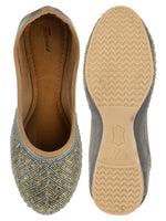 Thumbnail for Desi Colour Women Indian Ethnic Footwear-Sleek Pearl-Grey - Distacart