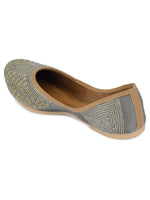 Thumbnail for Desi Colour Women Indian Ethnic Footwear-Sleek Pearl-Grey - Distacart
