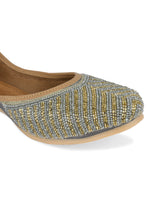 Thumbnail for Desi Colour Women Indian Ethnic Footwear-Sleek Pearl-Grey - Distacart