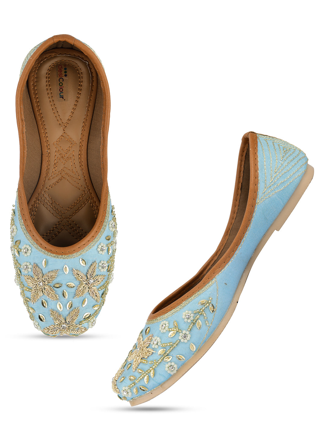 Desi Colour Women Indian Ethnic Footwear-Firoji Dabka - Distacart