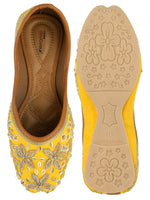 Thumbnail for Desi Colour Women Indian Ethnic Footwear-Yellow Dabka - Distacart