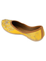 Thumbnail for Desi Colour Women Indian Ethnic Footwear-Yellow Dabka - Distacart