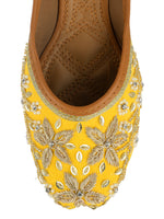 Thumbnail for Desi Colour Women Indian Ethnic Footwear-Yellow Dabka - Distacart