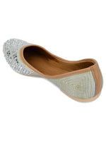 Thumbnail for Desi Colour Women Indian Ethnic Footwear-Mirror Art- Grey - Distacart
