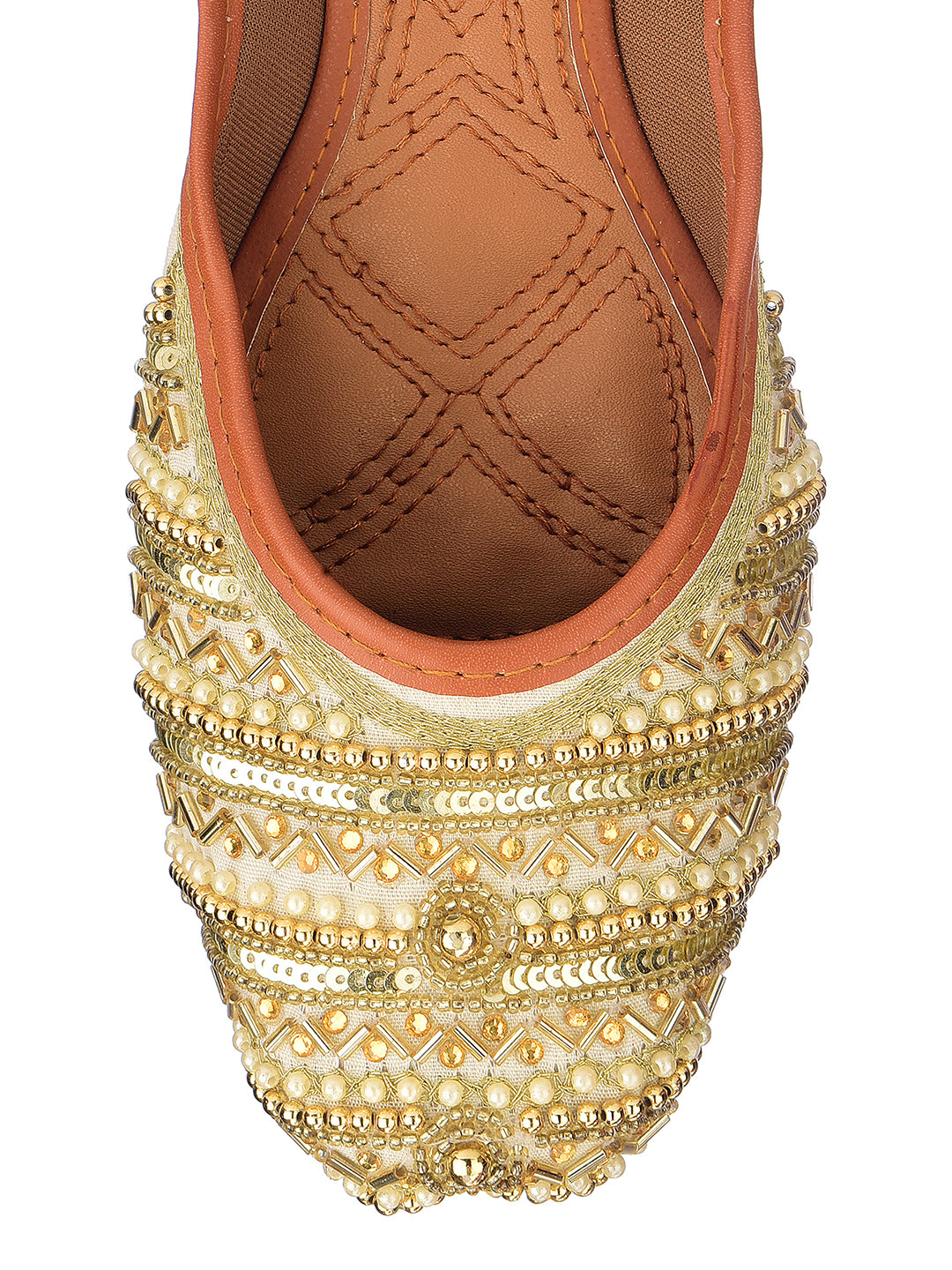 Desi Colour Women Indian Ethnic Footwear-Gold line - Distacart