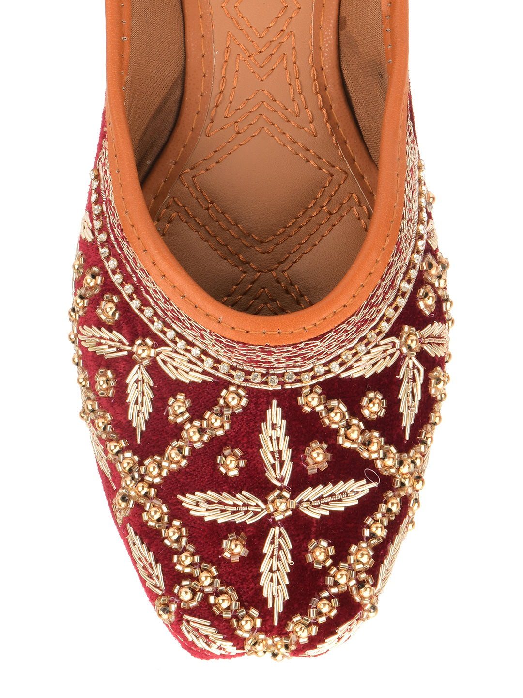 Desi Colour Women Indian Ethnic Footwear-Velvet Maroon - Distacart