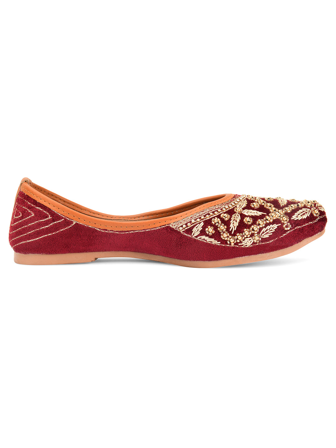 Desi Colour Women Indian Ethnic Footwear-Velvet Maroon - Distacart