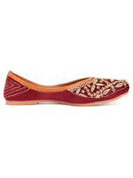Thumbnail for Desi Colour Women Indian Ethnic Footwear-Velvet Maroon - Distacart