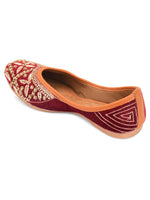 Thumbnail for Desi Colour Women Indian Ethnic Footwear-Velvet Maroon - Distacart