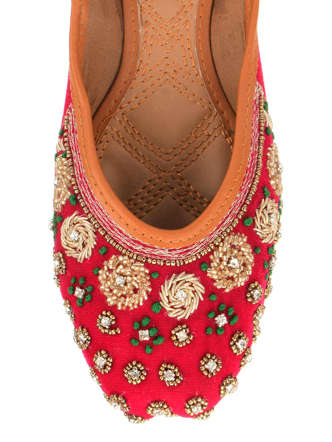 Desi Colour Women Indian Ethnic Footwear-Velvet Pink - Distacart