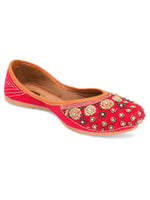 Thumbnail for Desi Colour Women Indian Ethnic Footwear-Velvet Pink - Distacart