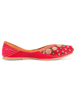Thumbnail for Desi Colour Women Indian Ethnic Footwear-Velvet Pink - Distacart
