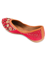 Thumbnail for Desi Colour Women Indian Ethnic Footwear-Velvet Pink - Distacart