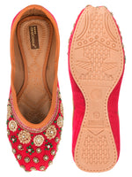 Thumbnail for Desi Colour Women Indian Ethnic Footwear-Velvet Pink - Distacart