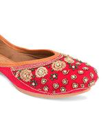 Thumbnail for Desi Colour Women Indian Ethnic Footwear-Velvet Pink - Distacart