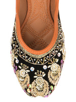 Thumbnail for Desi Colour Women Indian Ethnic Footwear-Velvet Black - Distacart