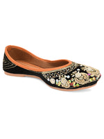 Thumbnail for Desi Colour Women Indian Ethnic Footwear-Velvet Black - Distacart