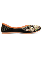 Thumbnail for Desi Colour Women Indian Ethnic Footwear-Velvet Black - Distacart