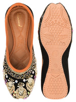 Thumbnail for Desi Colour Women Indian Ethnic Footwear-Velvet Black - Distacart