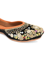 Thumbnail for Desi Colour Women Indian Ethnic Footwear-Velvet Black - Distacart