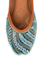Thumbnail for Desi Colour Women Indian Ethnic Footwear-Velvet Teal - Distacart
