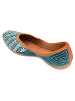 Thumbnail for Desi Colour Women Indian Ethnic Footwear-Velvet Teal - Distacart