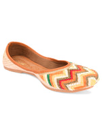 Thumbnail for Desi Colour Women Indian Ethnic Footwear-Multi Pearl Chevron - Distacart
