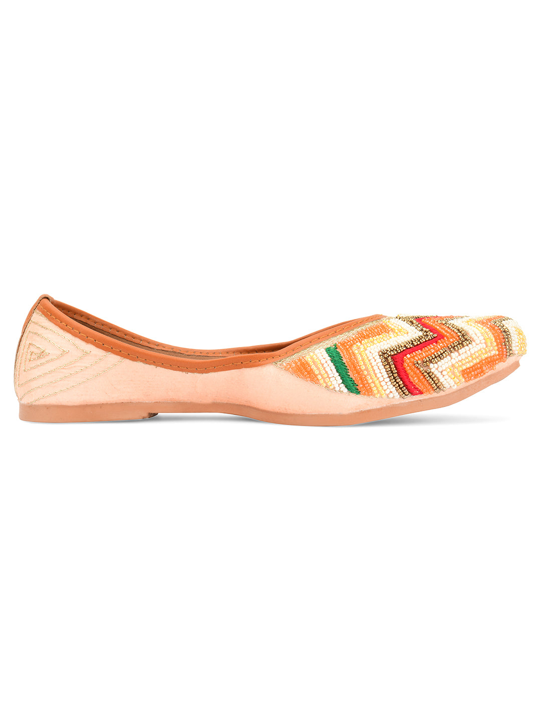 Desi Colour Women Indian Ethnic Footwear-Multi Pearl Chevron - Distacart